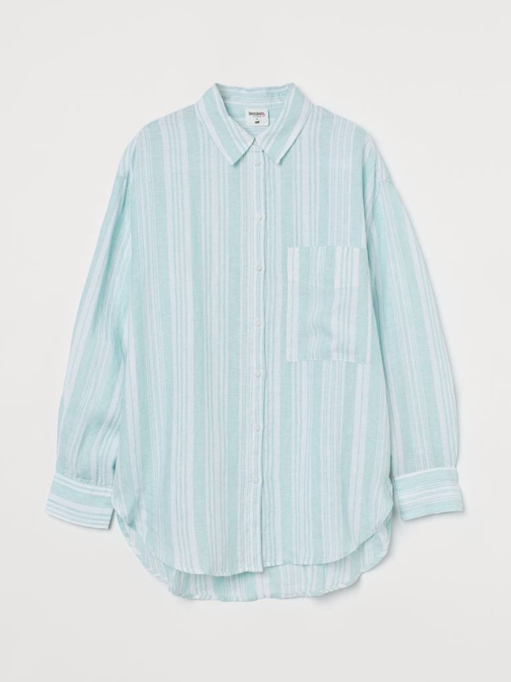 Lemlem x H&M Collaboration Mint Stripe Casual Button-Down Shirt